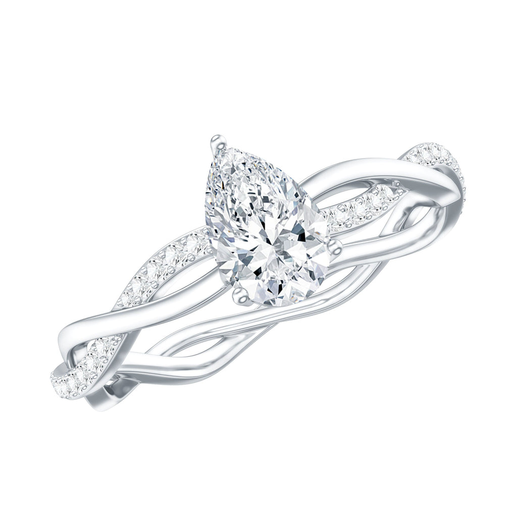 Lab Grown Diamond 5X7 MM Pear Shaped Engagement Ring