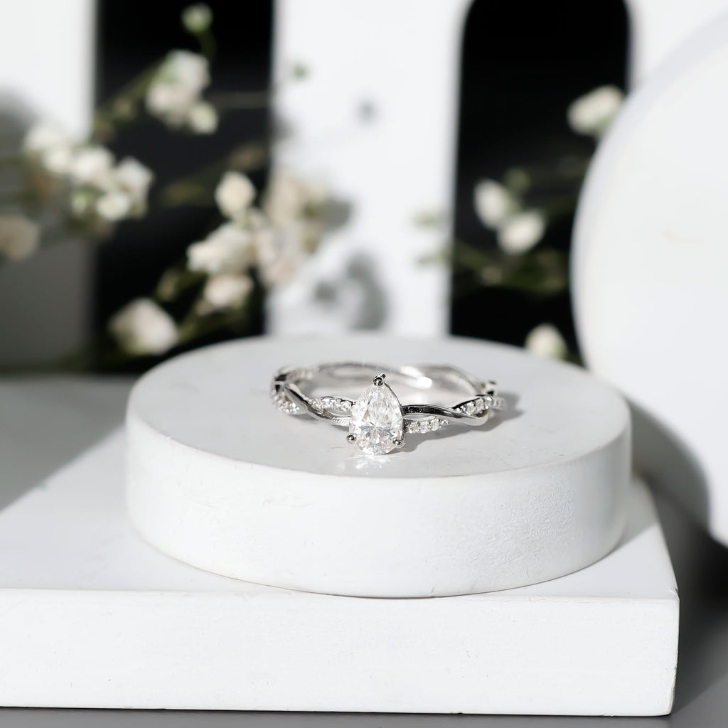 Lab Grown Diamond 5X7 MM Pear Shaped Engagement Ring