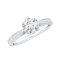 Lab Grown Diamond Solitaire Engagement Ring with Side Stones
