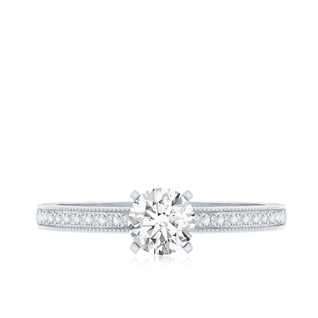 5MM Lab Grown Diamond Engagement Ring With Side Stones