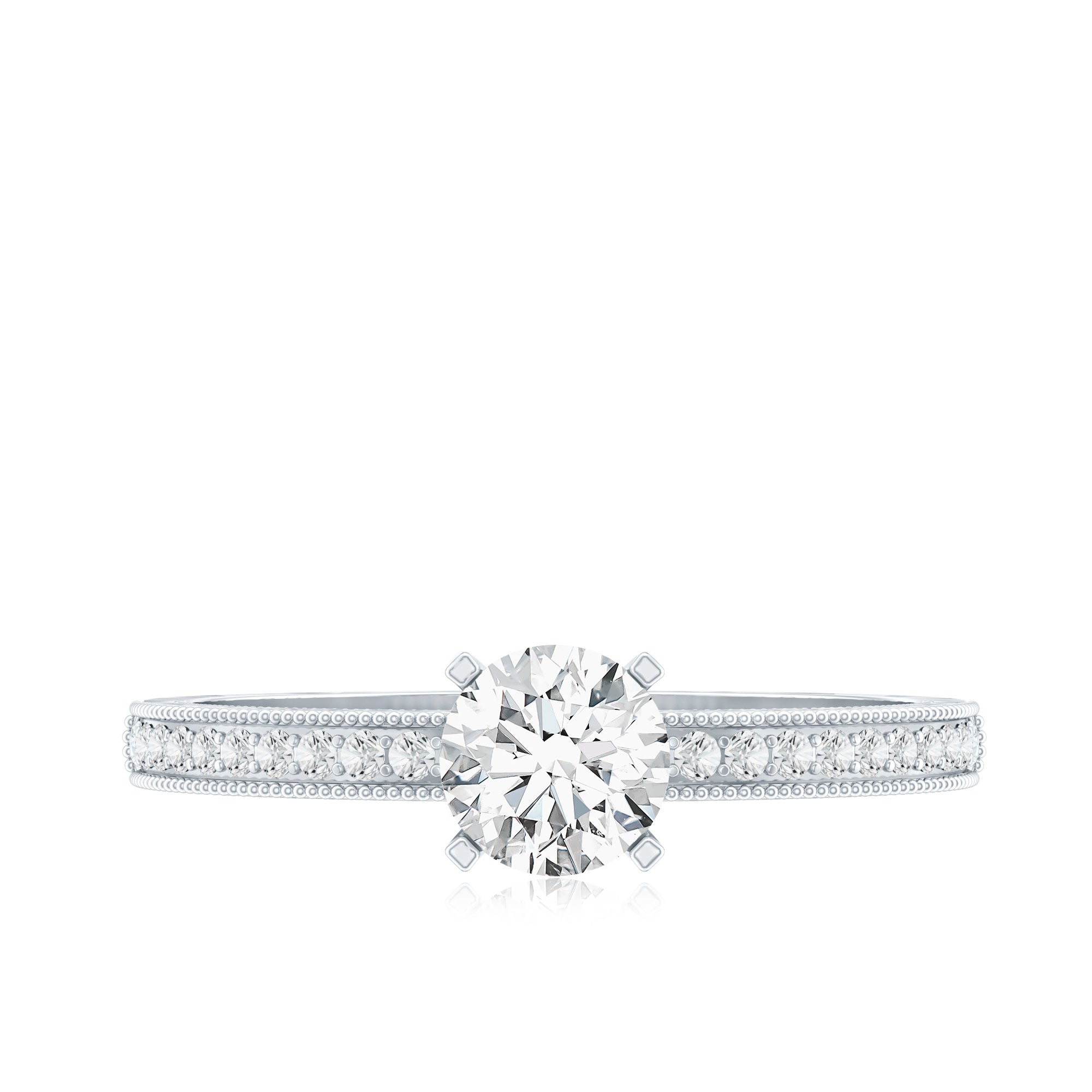 5MM Lab Grown Diamond Engagement Ring With Side Stones
