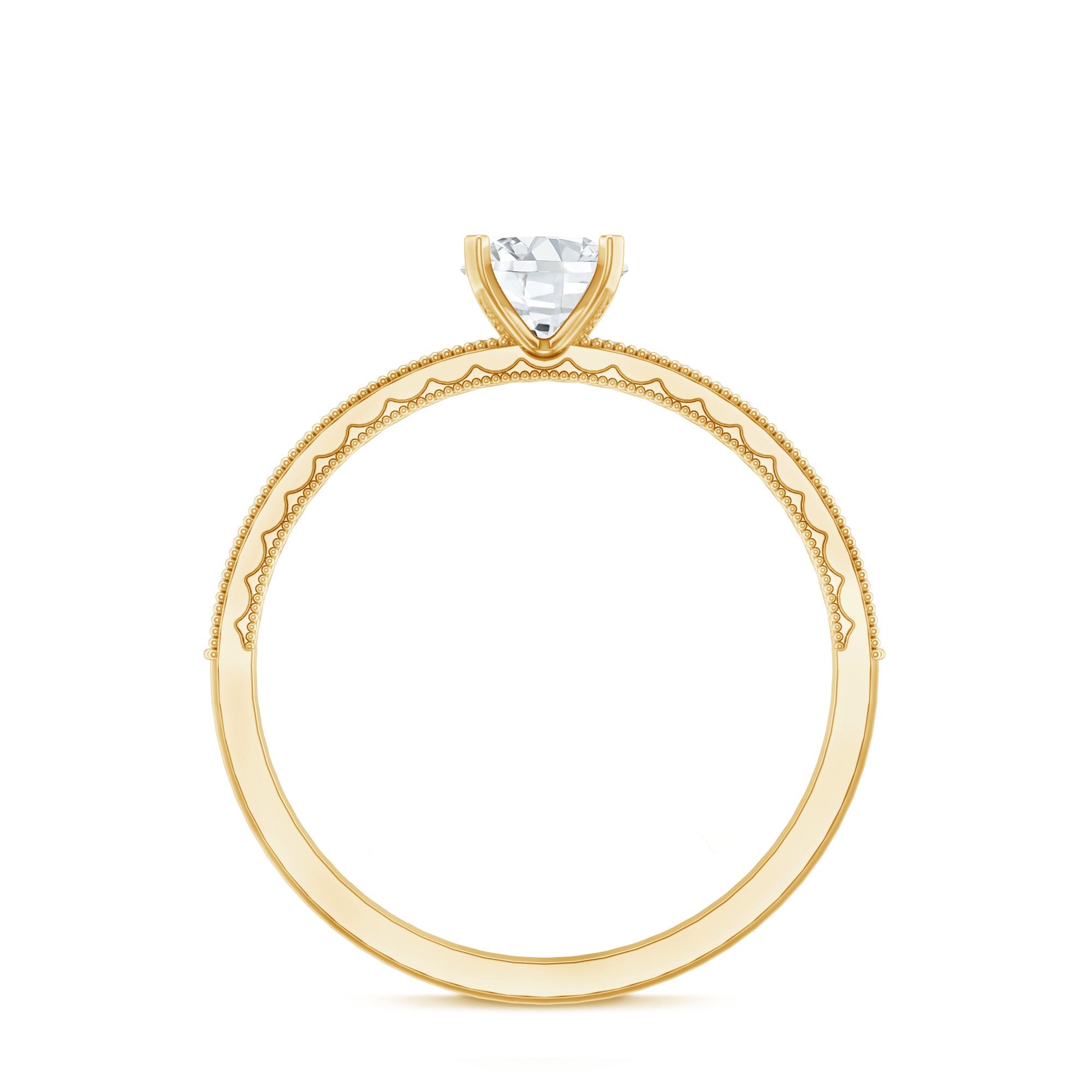 5MM Lab Grown Diamond Engagement Ring With Side Stones