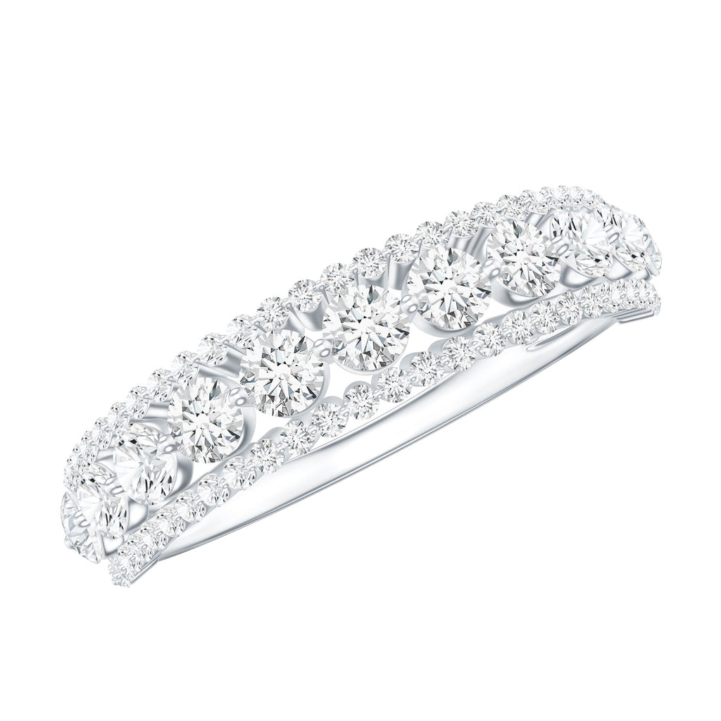 Classic Lab Grown Diamond Half Eternity Wedding Band for Women