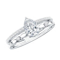 Certified Lab Grown Diamond 5X7 MM Teardrop Double Band Engagement Ring