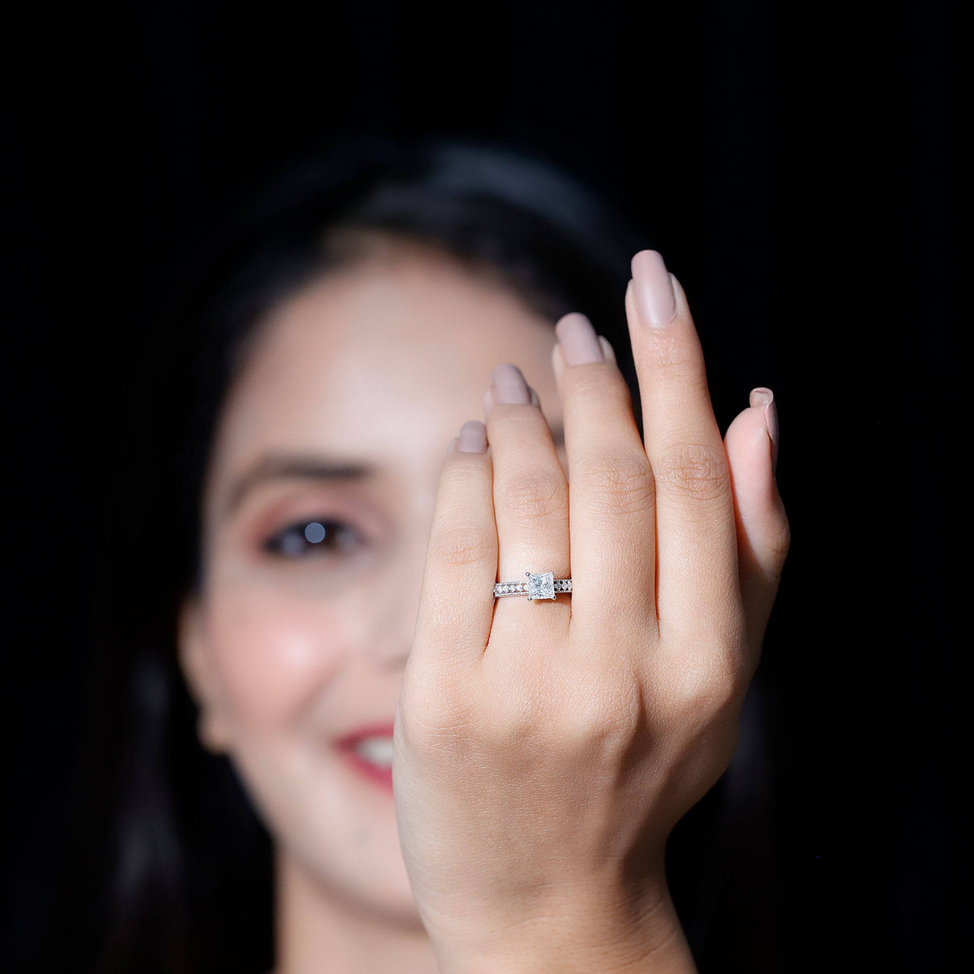 Certified Lab Grown Diamond 5 MM Princess Cut Engagement Ring For Women