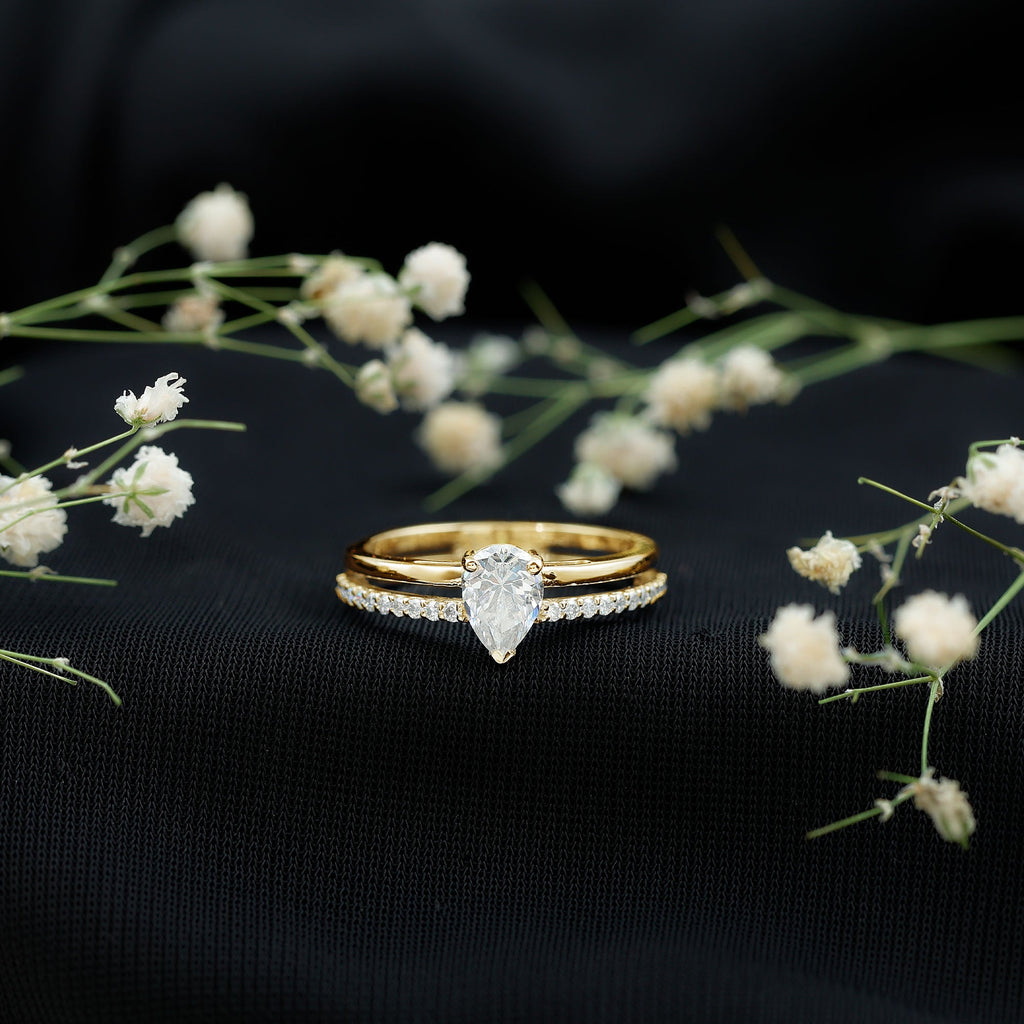 Lab Grown Diamond Pear Shaped Solitaire Engagement Ring