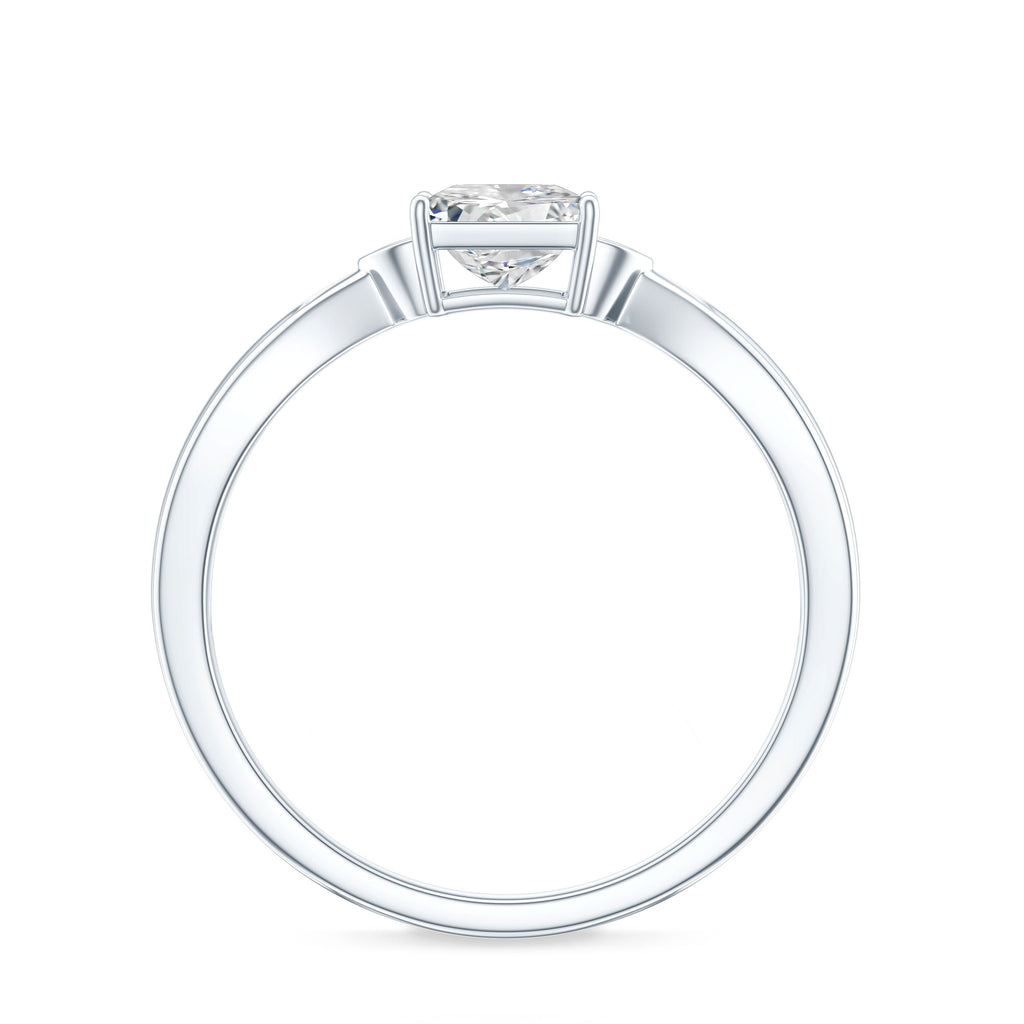 5 MM Princess Cut Lab Grown Diamond Solitaire Promise Ring