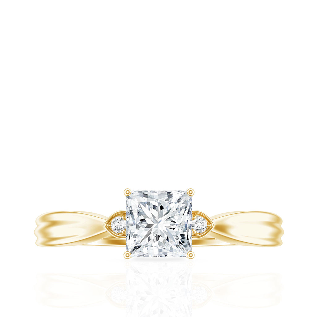 5 MM Princess Cut Lab Grown Diamond Solitaire Promise Ring