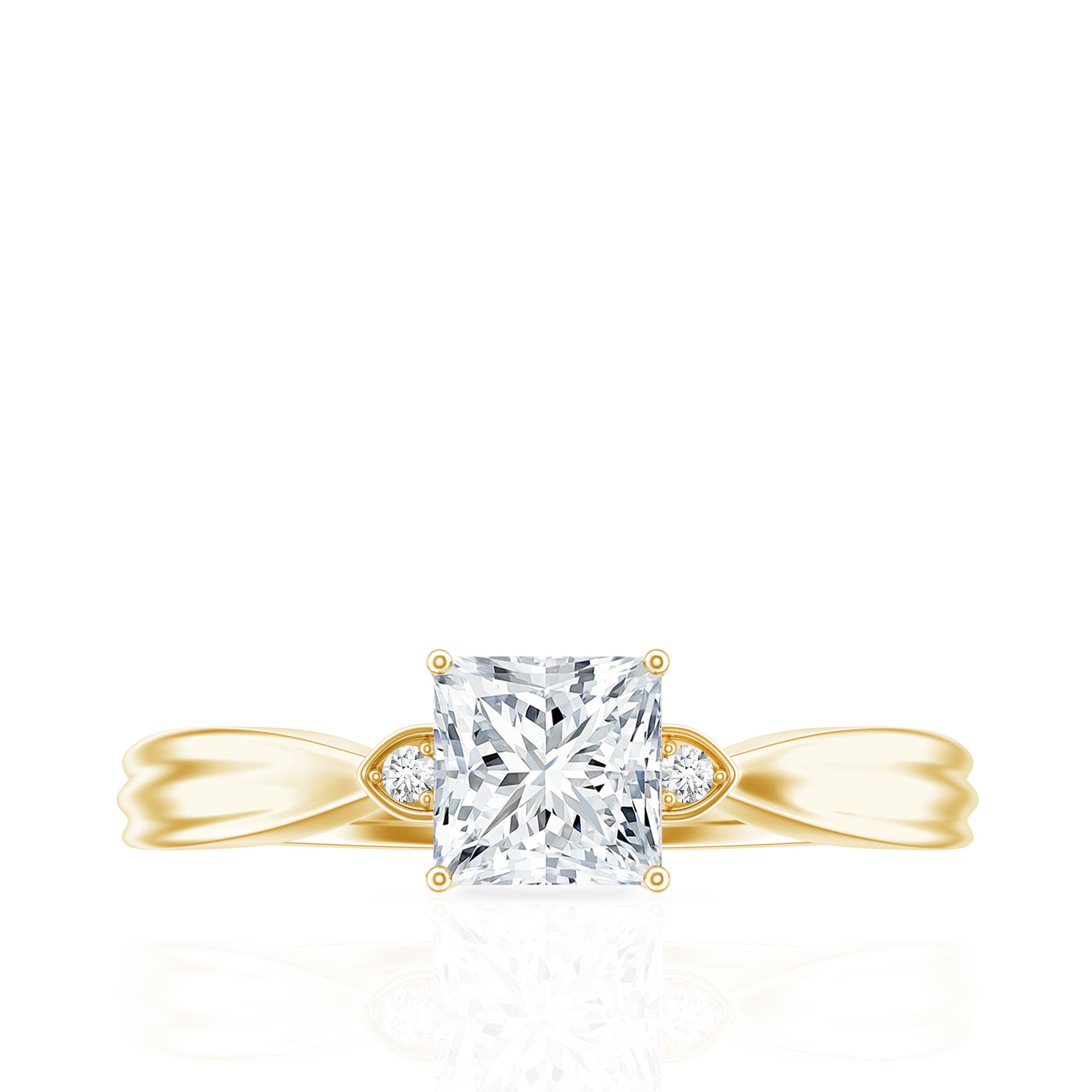 5 MM Princess Cut Lab Grown Diamond Solitaire Promise Ring
