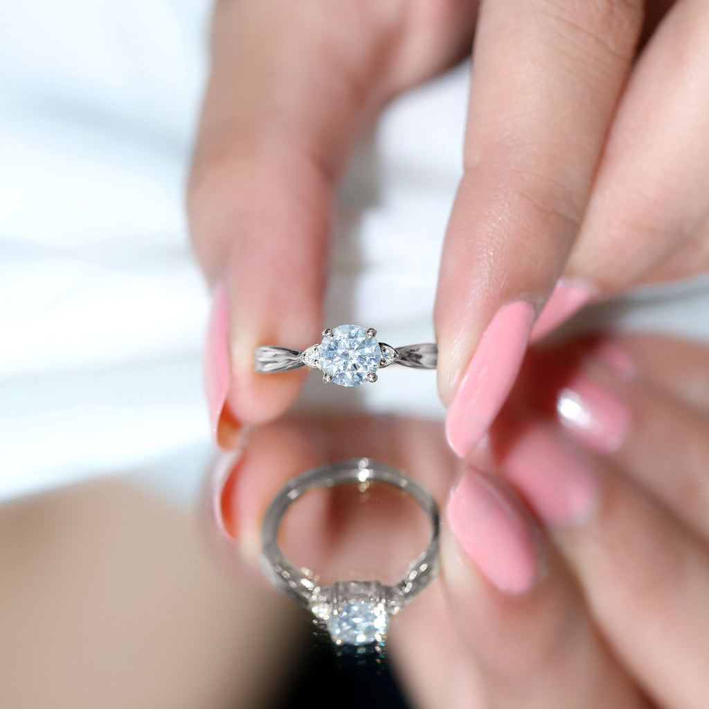 Certified Lab Grown Diamond 6 MM Solitaire Promise Ring