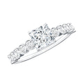 Lab Grown Diamond 5 MM Princess Cut Engagement Ring With Side Stones