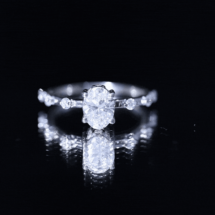 Lab Grown Diamond 6X8 MM Oval Solitaire Engagement Ring