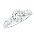 Lab Grown 1.2 Carat Diamond Oval Engagement Ring With Side Stones