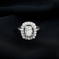 Certified 6X8 MM Oval Lab Grown Diamond Halo Engagement Ring