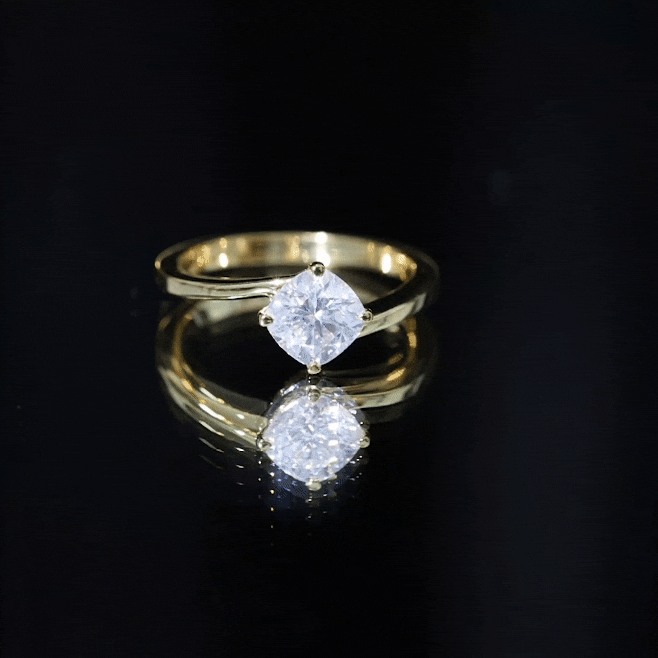 Certified 6 MM Cushion Lab Grown Diamond Solitaire Engagement Ring