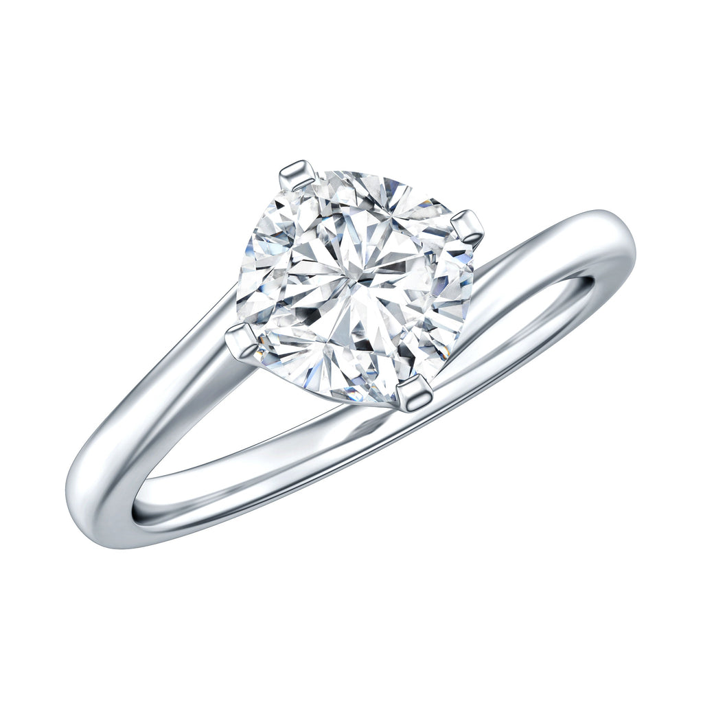 Certified 6 MM Cushion Lab Grown Diamond Solitaire Engagement Ring