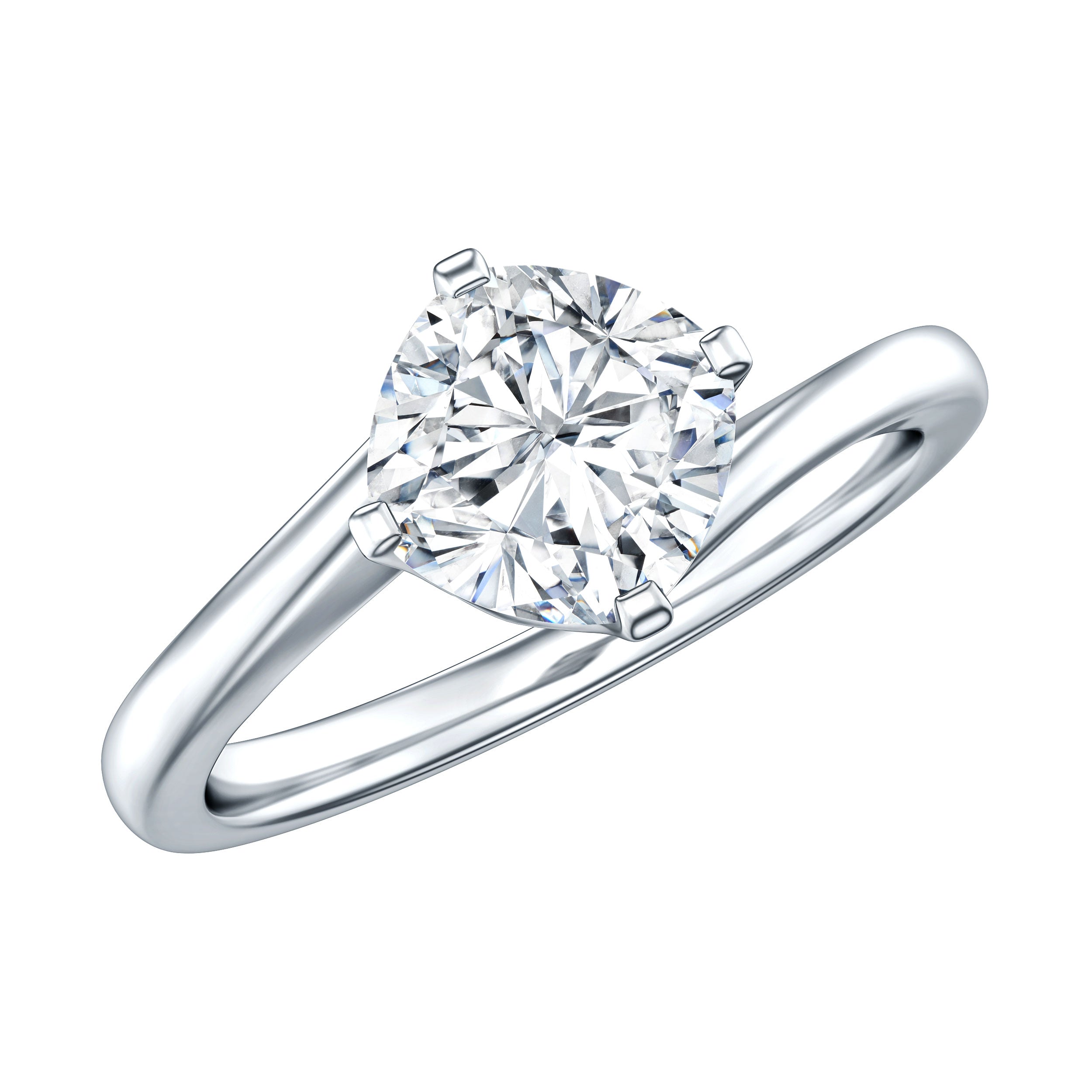 Certified 6 MM Cushion Lab Grown Diamond Solitaire Engagement Ring