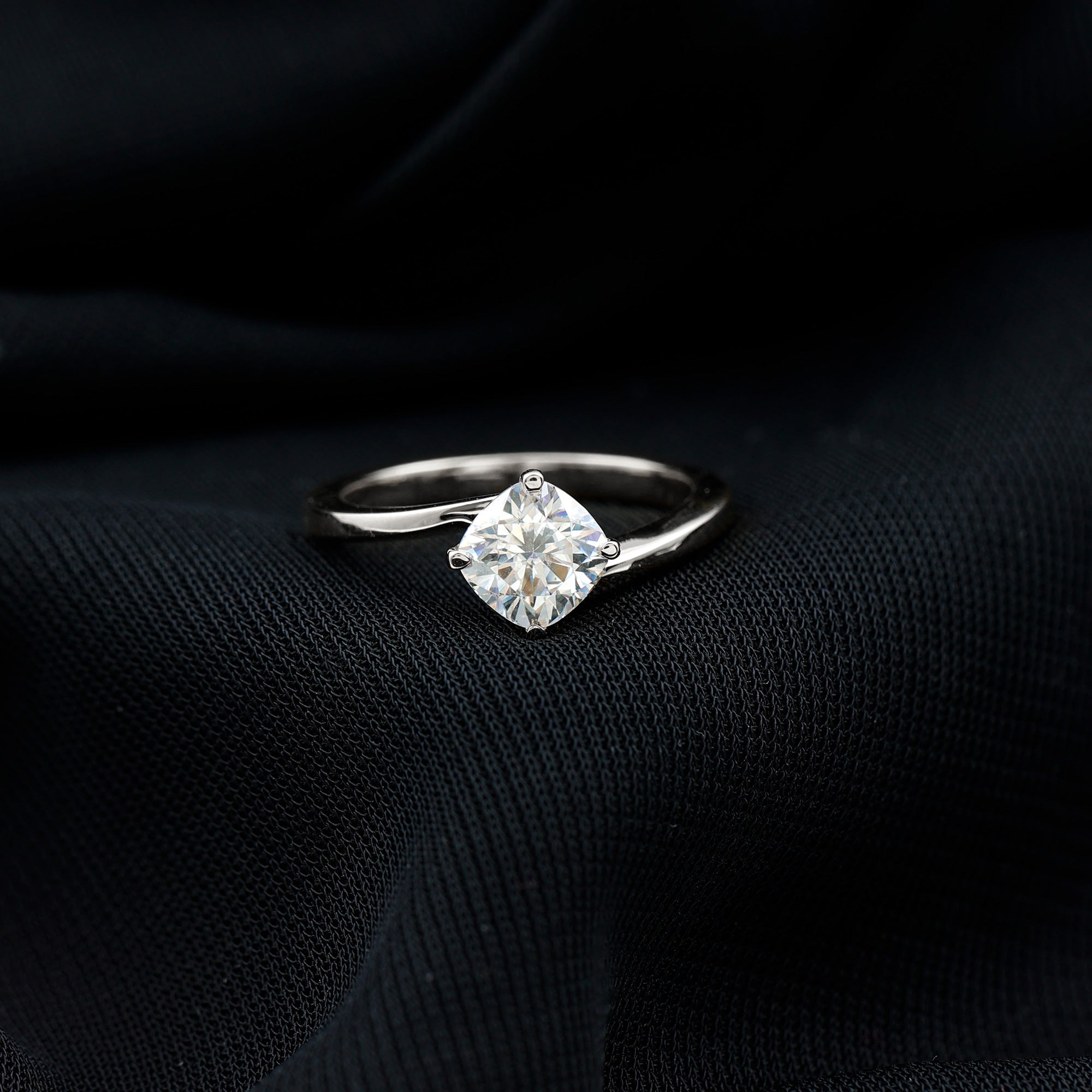Certified 6 MM Cushion Lab Grown Diamond Solitaire Engagement Ring