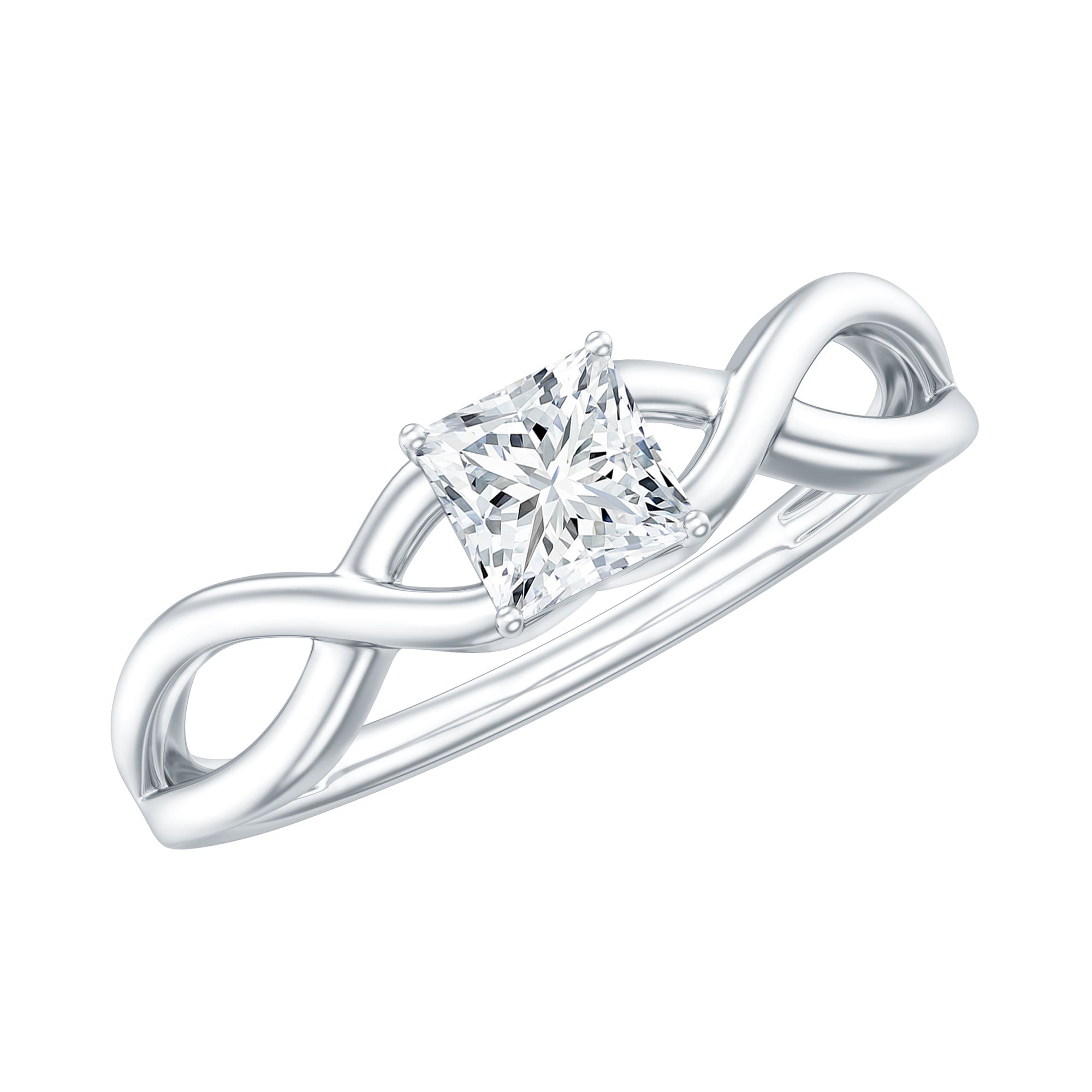 Certified Lab Princess Cut Diamond Infinity Promise Ring