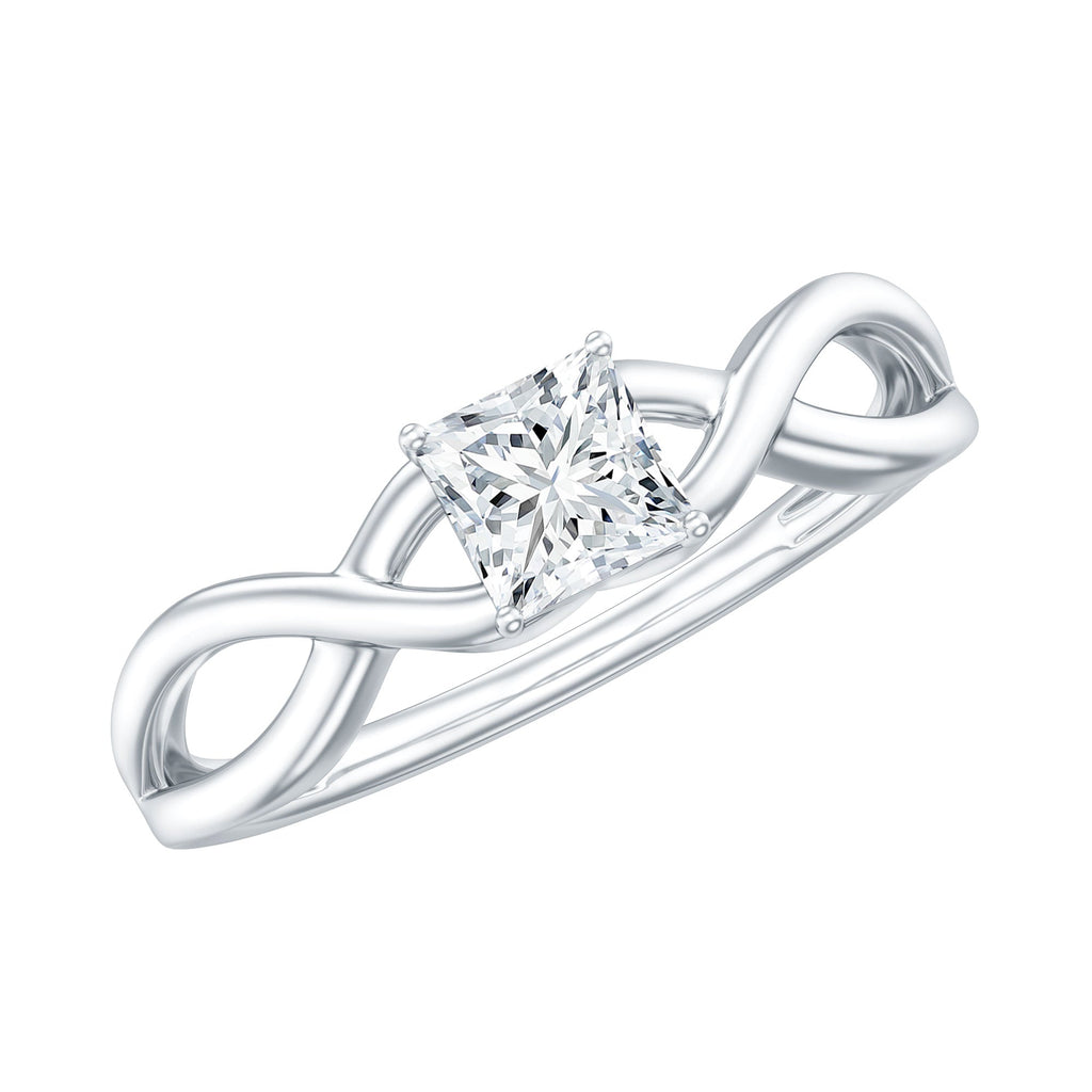 Certified Lab Princess Cut Diamond Infinity Promise Ring