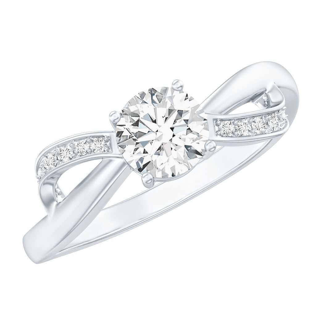 Certified 6 MM Lab Grown Diamond Prong Set Twisted Engagement Ring