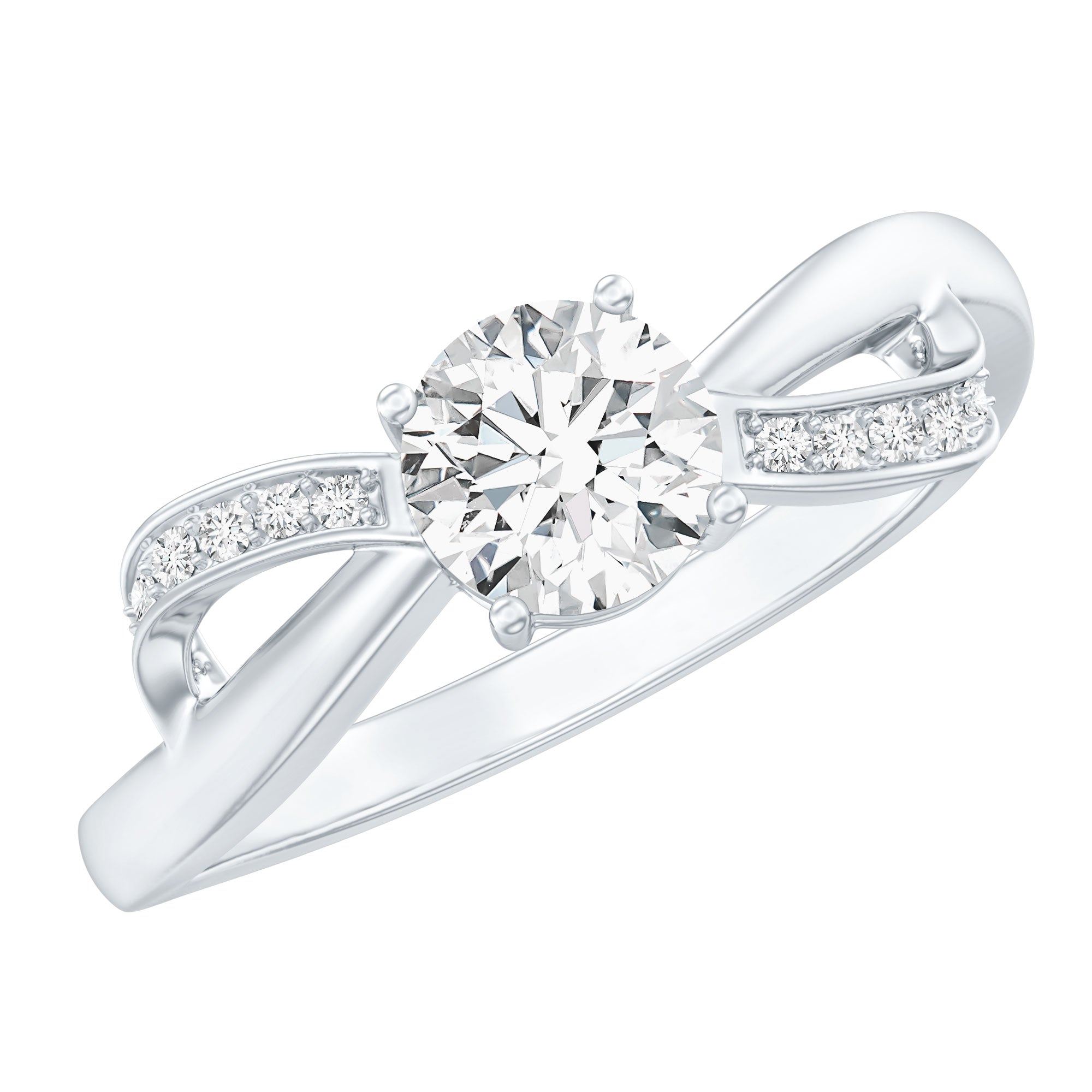 Certified 6 MM Lab Grown Diamond Prong Set Twisted Engagement Ring