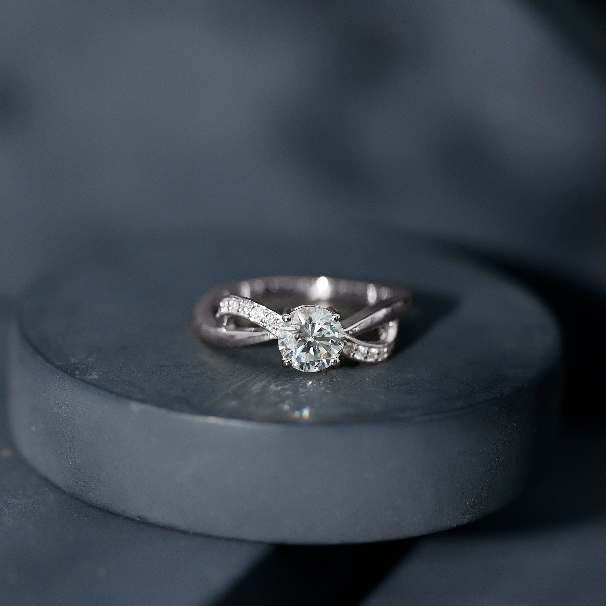 Certified 6 MM Lab Grown Diamond Prong Set Twisted Engagement Ring