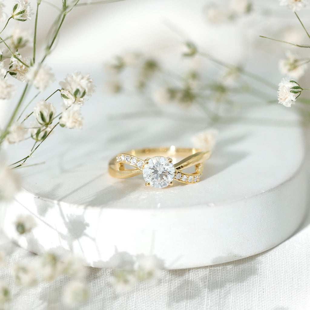 Certified 6 MM Lab Grown Diamond Prong Set Twisted Engagement Ring