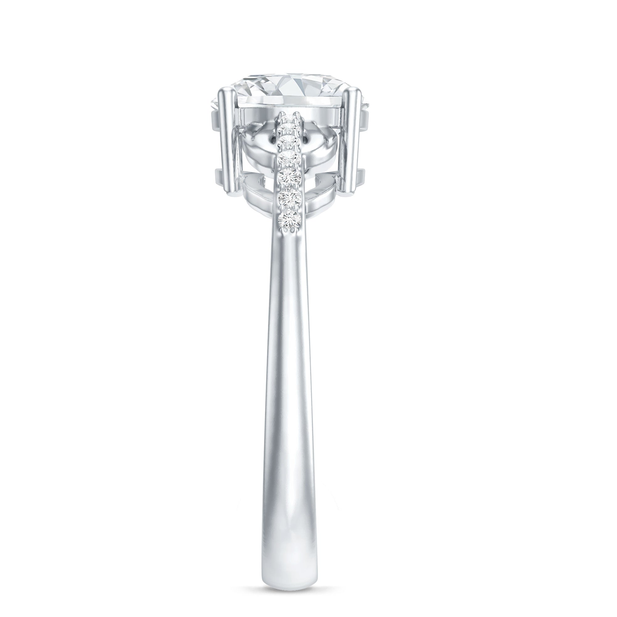 Certified 8 MM Round Lab Grown Diamond Unique Engagement Ring