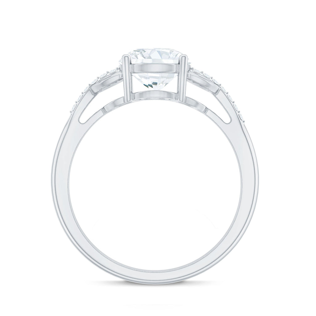 Certified 8 MM Round Lab Grown Diamond Unique Engagement Ring