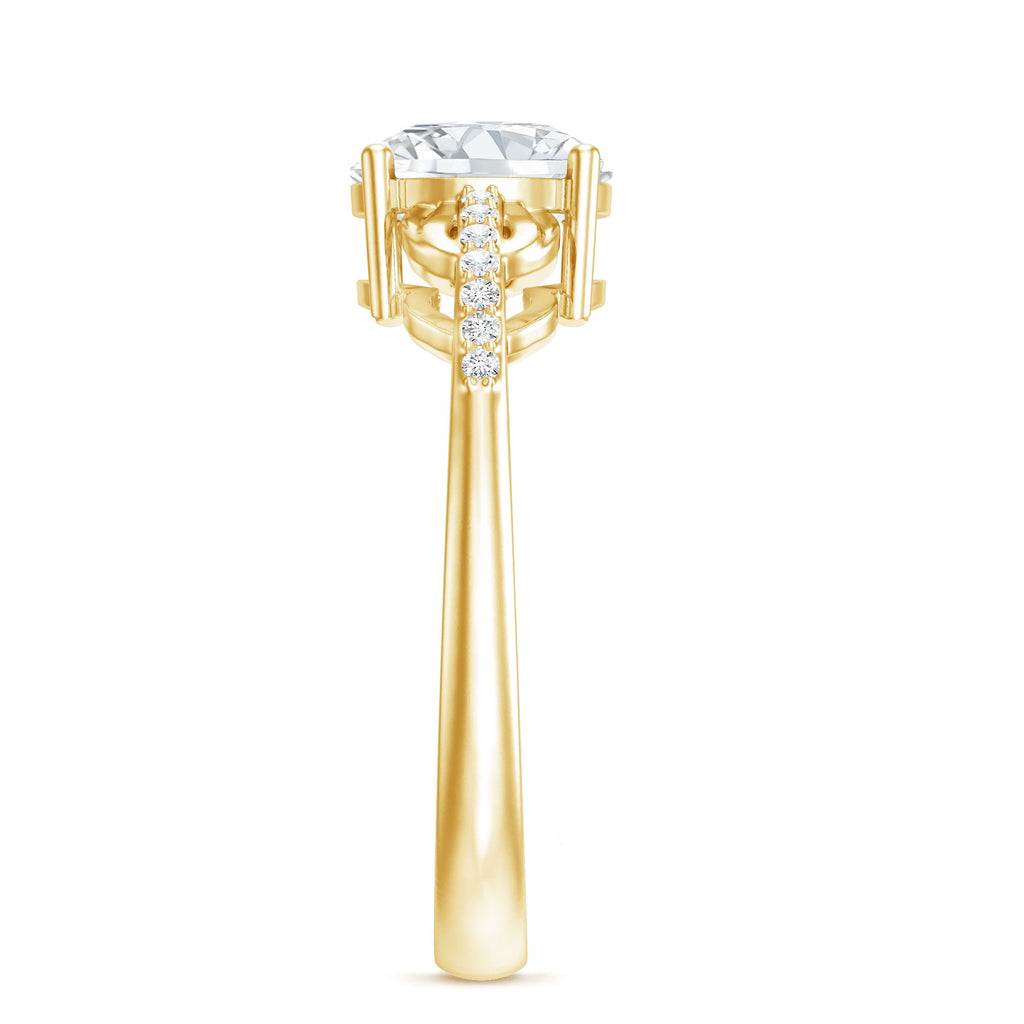 Certified 8 MM Round Lab Grown Diamond Unique Engagement Ring