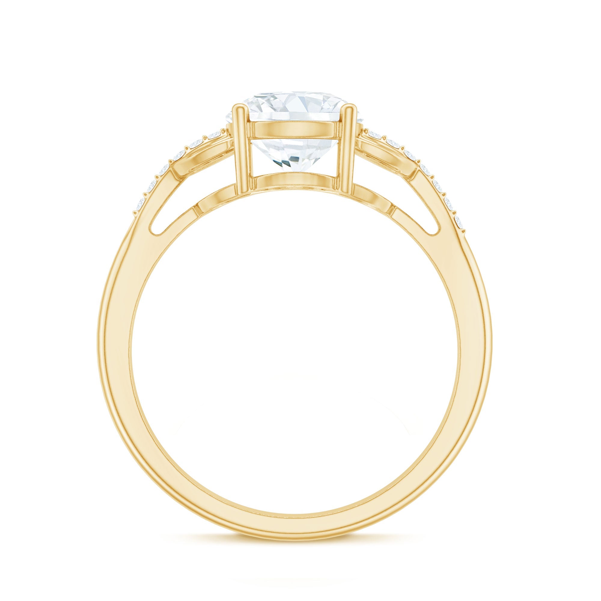 Certified 8 MM Round Lab Grown Diamond Unique Engagement Ring