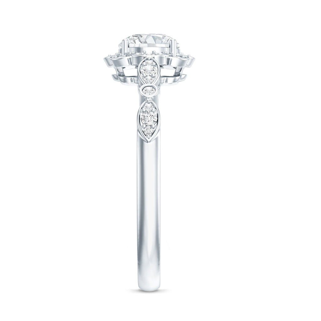 Certified 6MM Lab Grown Diamond Nature Engagement Ring