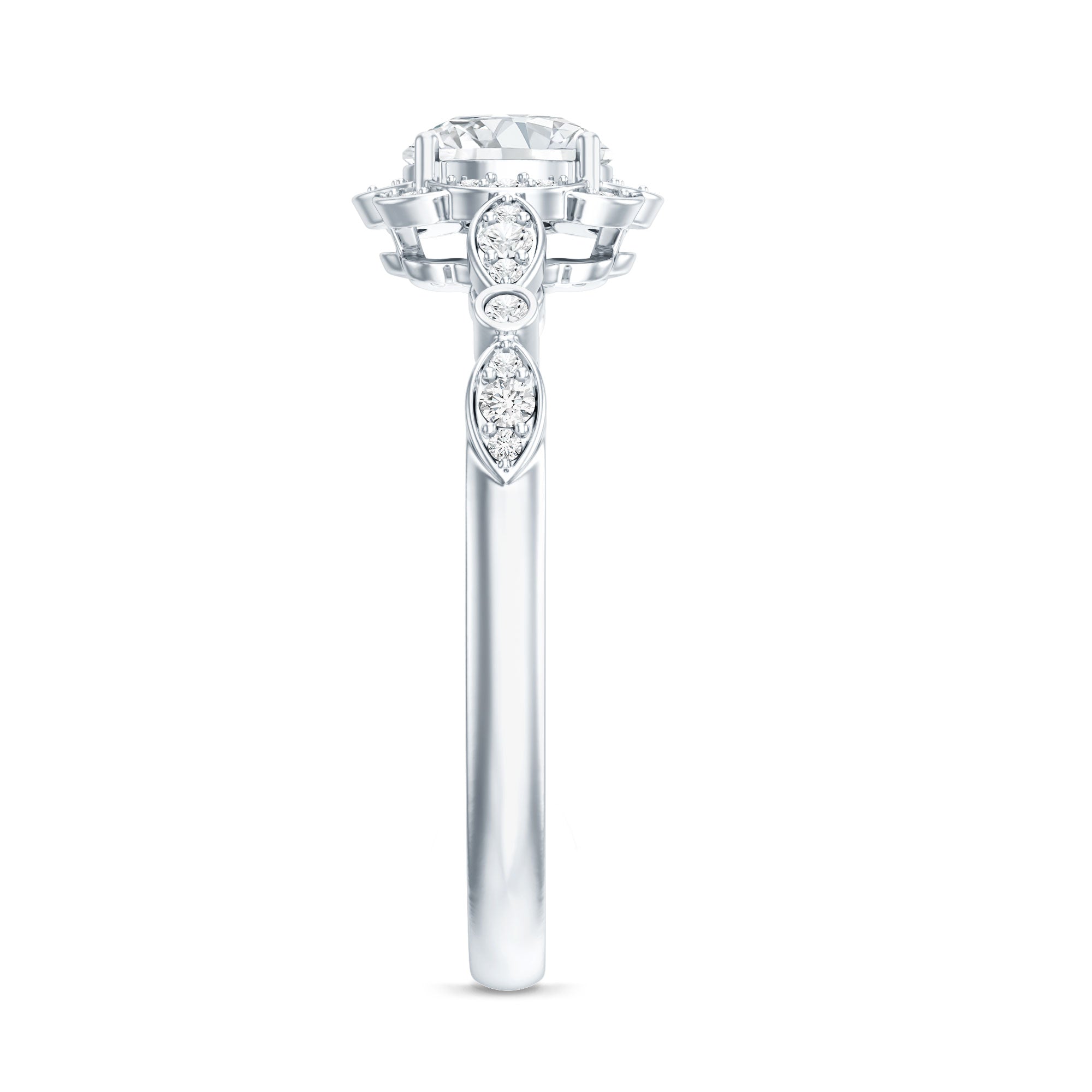 Certified 6MM Lab Grown Diamond Nature Engagement Ring