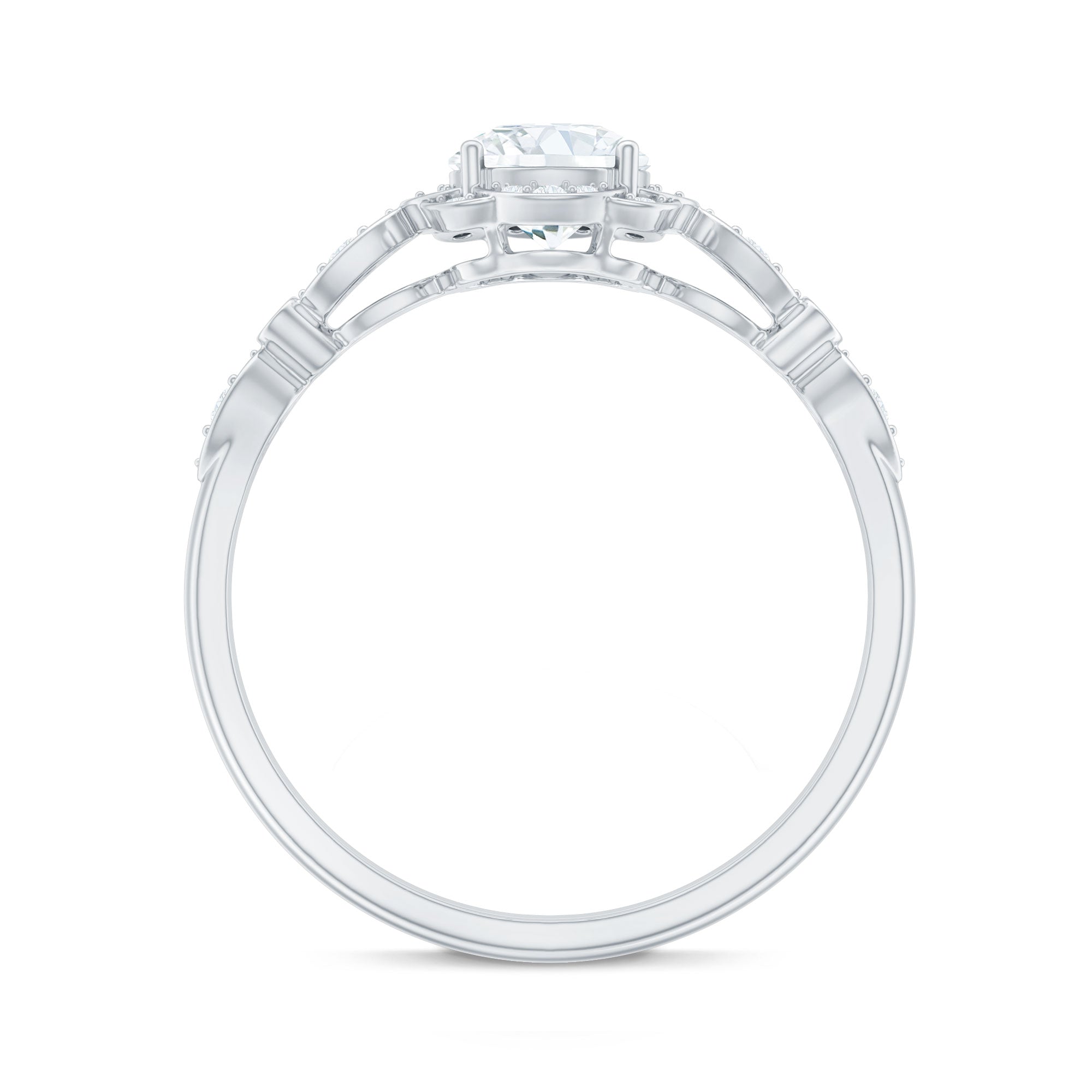 Certified 6MM Lab Grown Diamond Nature Engagement Ring
