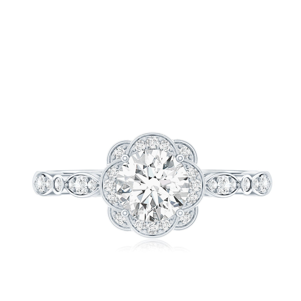 Certified 6MM Lab Grown Diamond Nature Engagement Ring