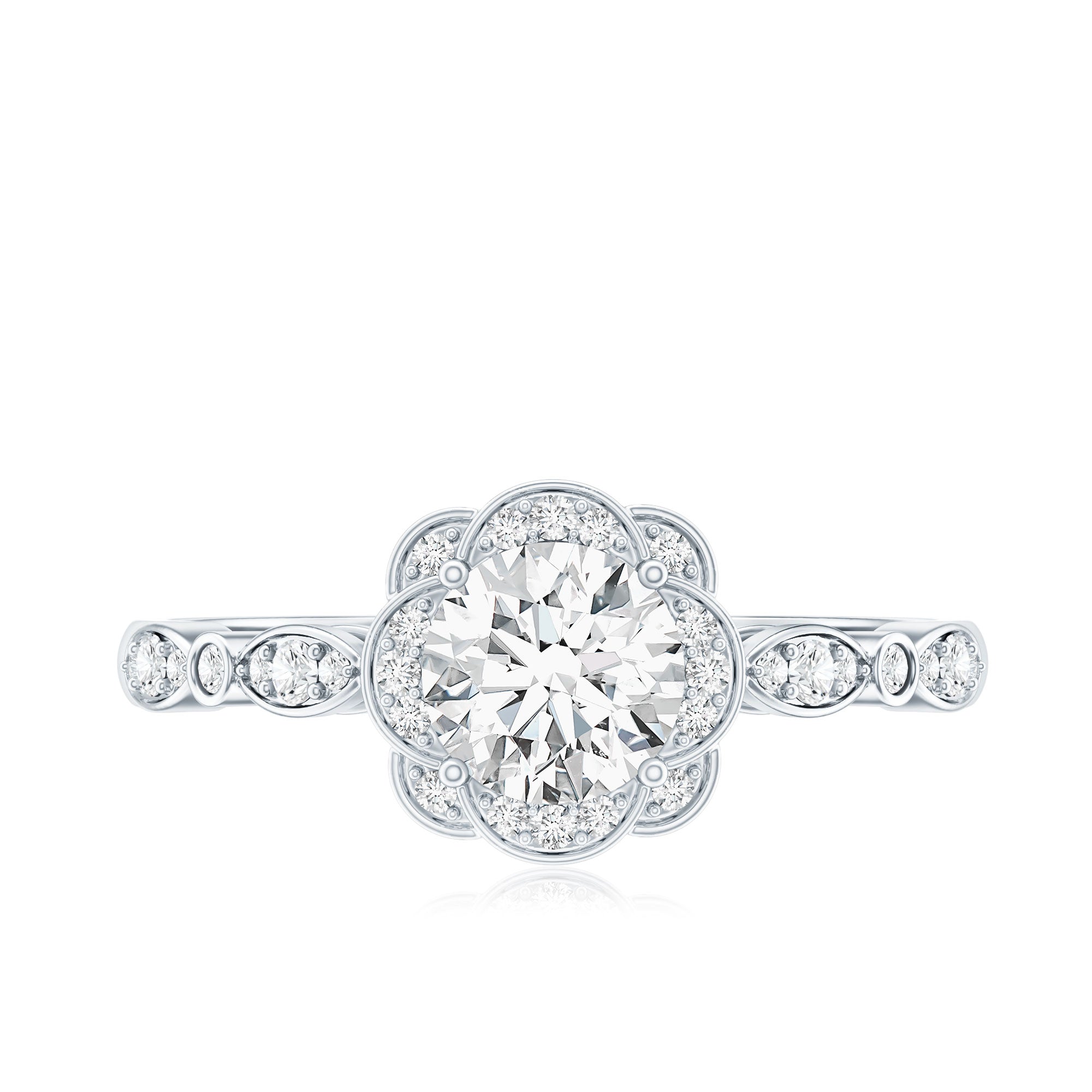 Certified 6MM Lab Grown Diamond Nature Engagement Ring