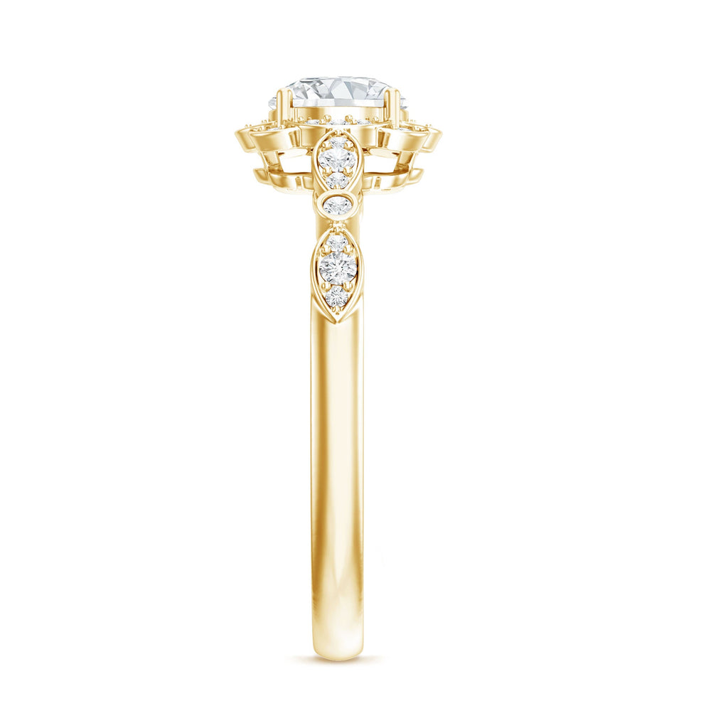 Certified 6MM Lab Grown Diamond Nature Engagement Ring