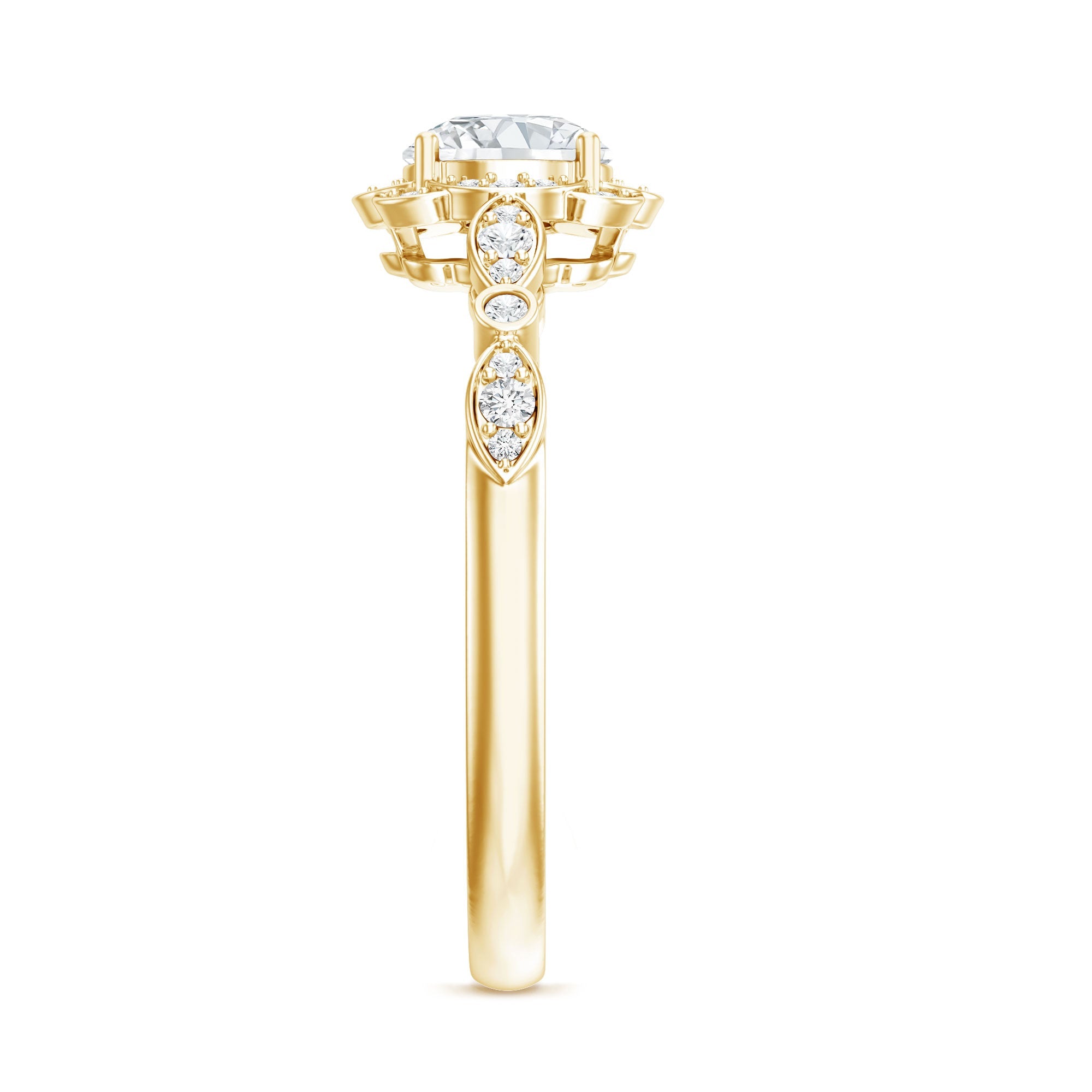 Certified 6MM Lab Grown Diamond Nature Engagement Ring