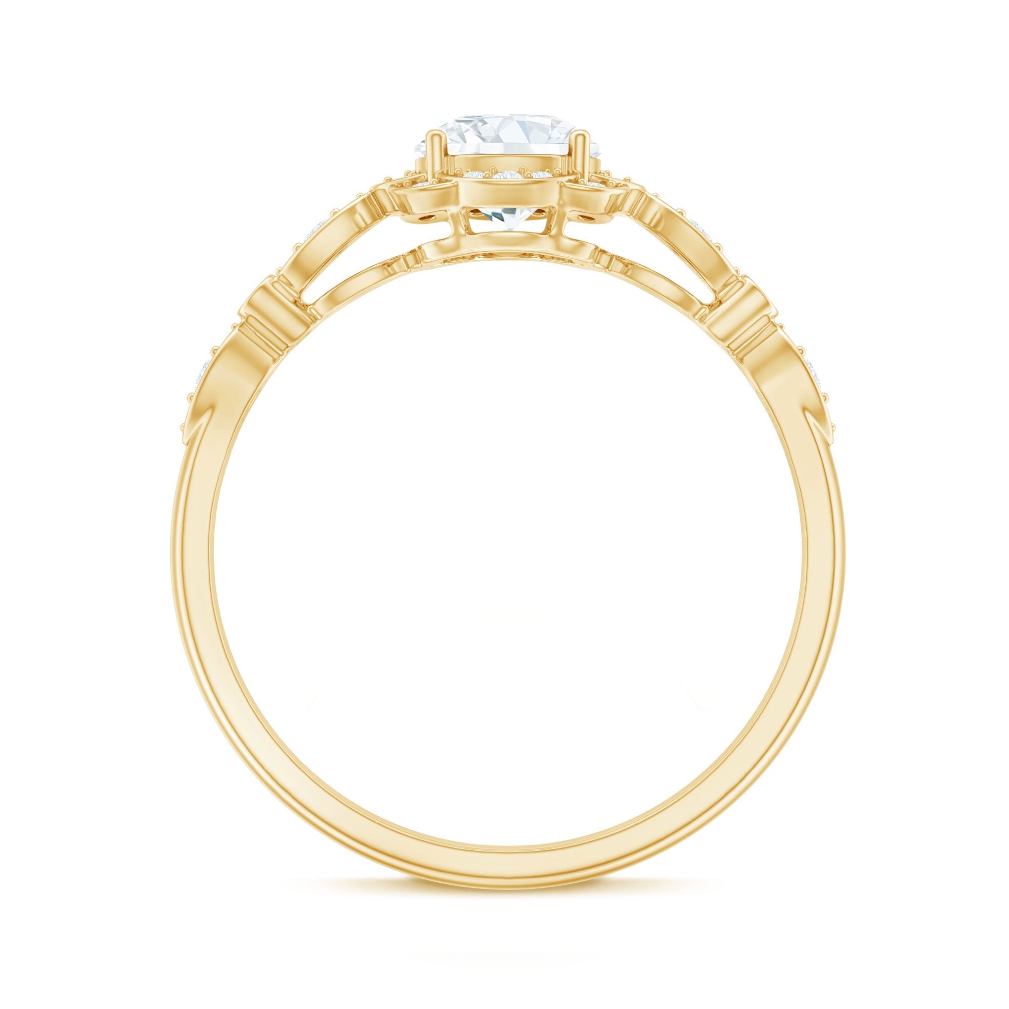 Certified 6MM Lab Grown Diamond Nature Engagement Ring