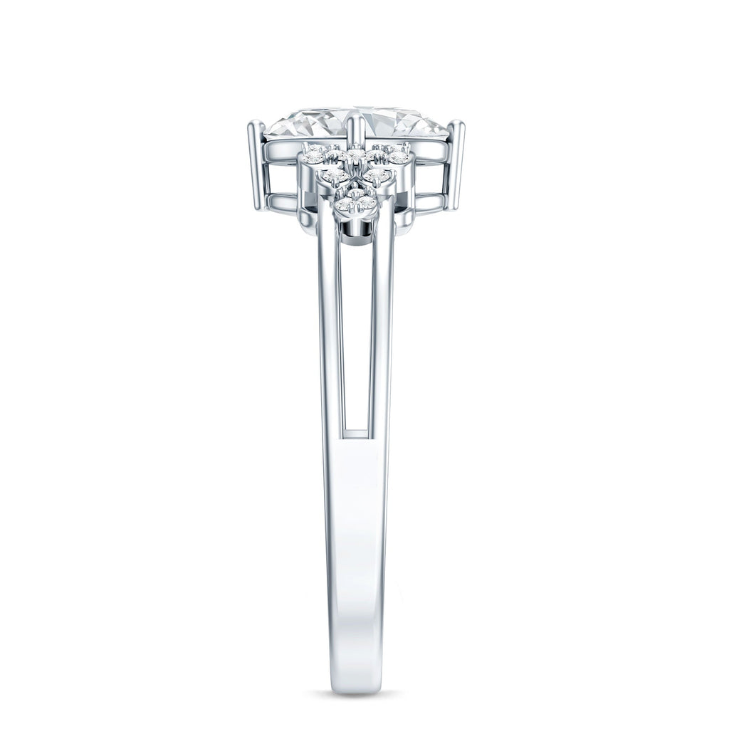 Certified 6X8MM Oval Lab Grown Diamond Designer Engagement Ring