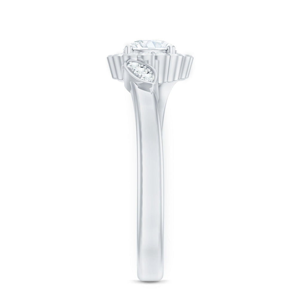 Certified 5 MM Lab Grown Diamond Floral Engagement Ring