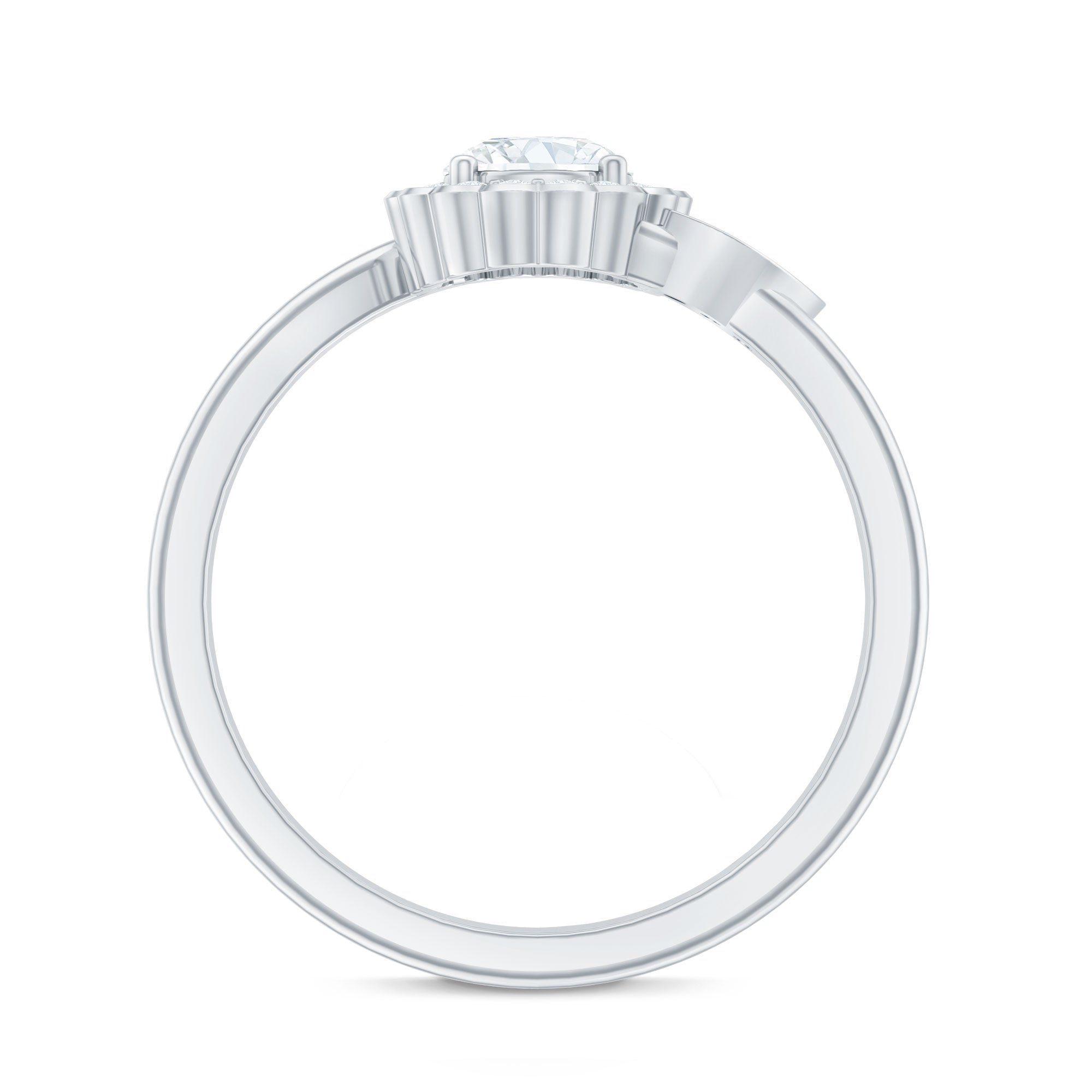 Certified 5 MM Lab Grown Diamond Floral Engagement Ring