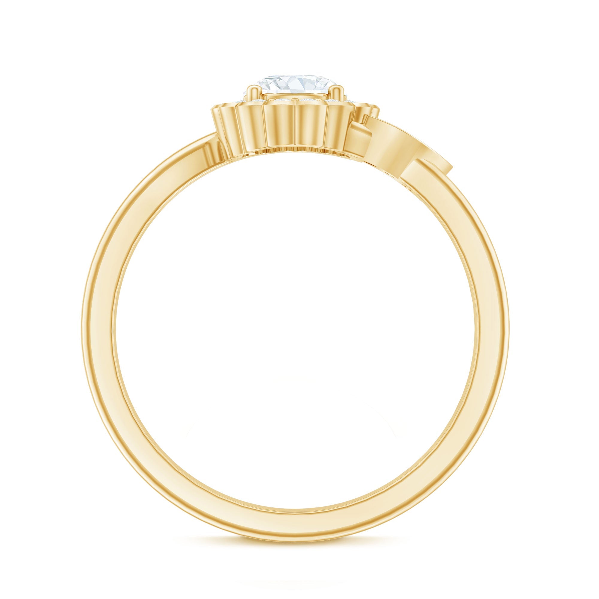 Certified 5 MM Lab Grown Diamond Floral Engagement Ring