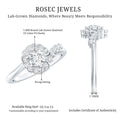 Certified 5 MM Lab Grown Diamond Nature Inspired Engagement Ring