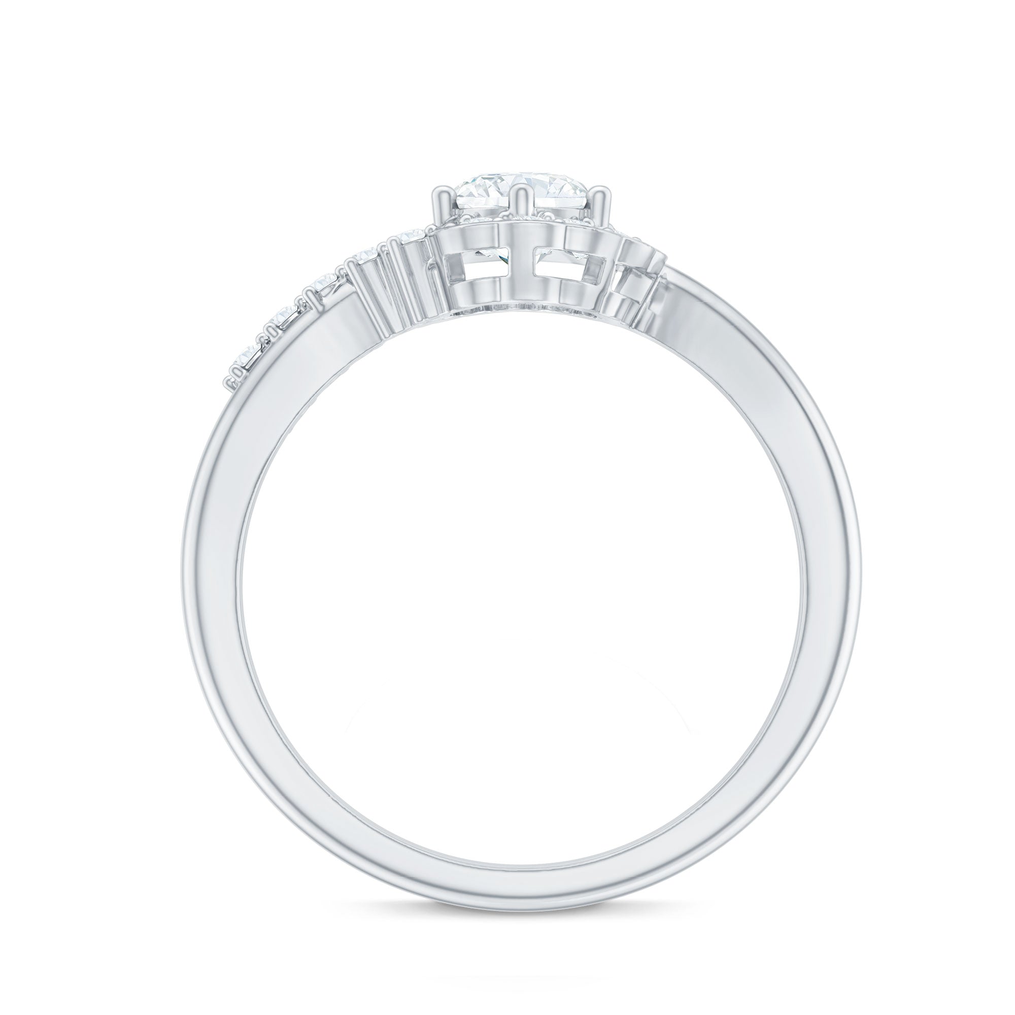 Certified 5 MM Lab Grown Diamond Nature Inspired Engagement Ring