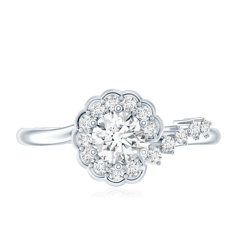 Certified 5 MM Lab Grown Diamond Nature Inspired Engagement Ring