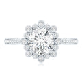 Lab Grown Diamond 8 MM Circle Engagement Ring With Side Stones