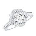 8 MM Lab Grown Diamond Vintage Engagement Ring With Diamond Studded Shank