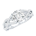 Lab Grown Diamond 8MM Round Engagement Ring With Infinity Twist